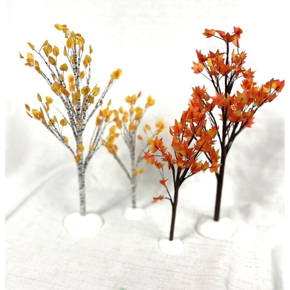 Dept 56 Halloween Village Accessories Set 52704 & Maple Burch Trees 52655 2 Sets - Picture 8 of 16